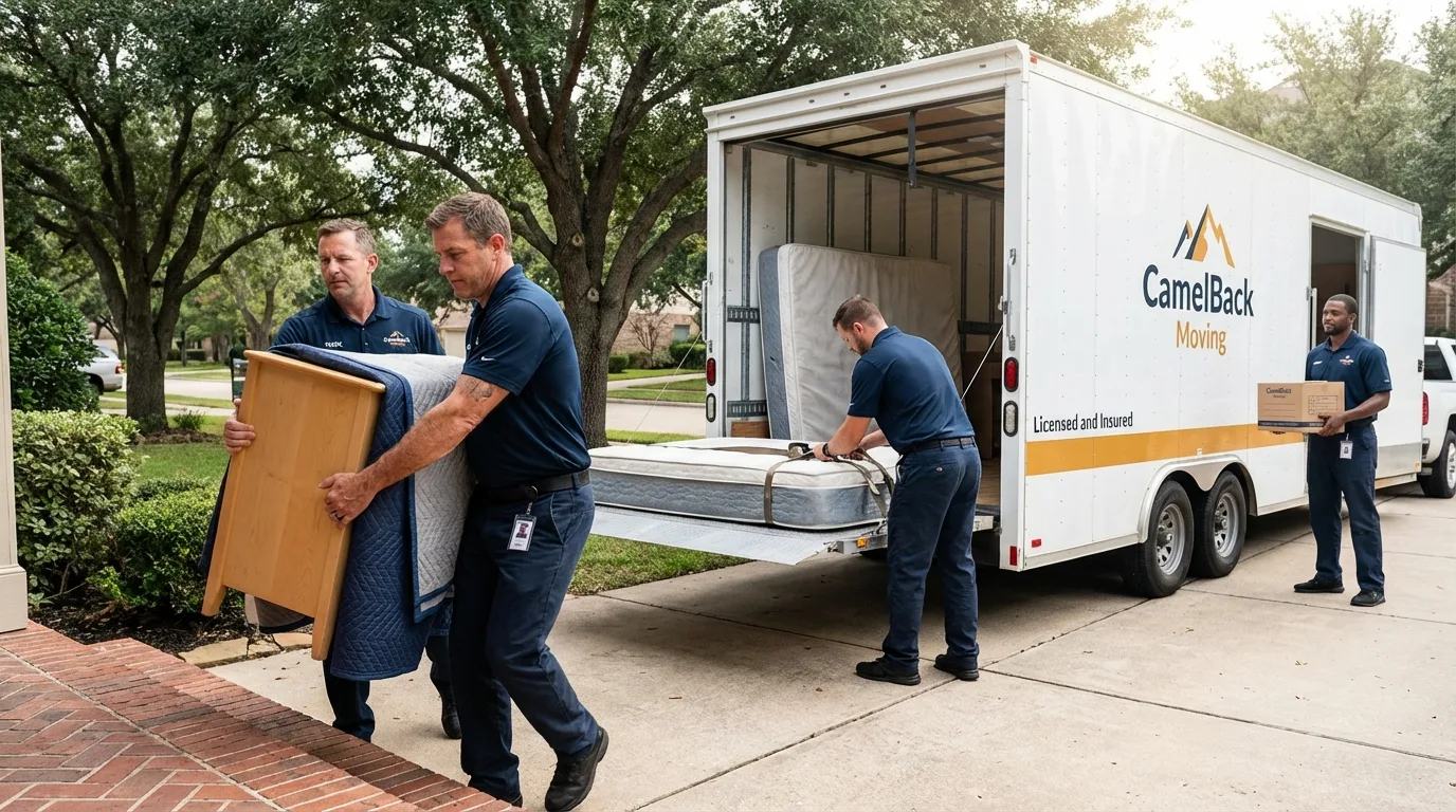 Crew loading residential truck for cross-state move from Hollidaysburg, PA
