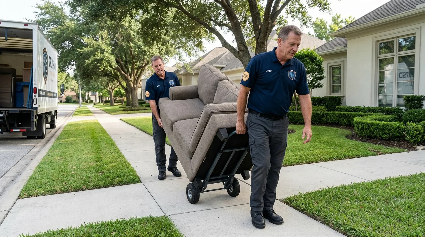 Local residential moving crew loading furniture in Hollidaysburg, PA