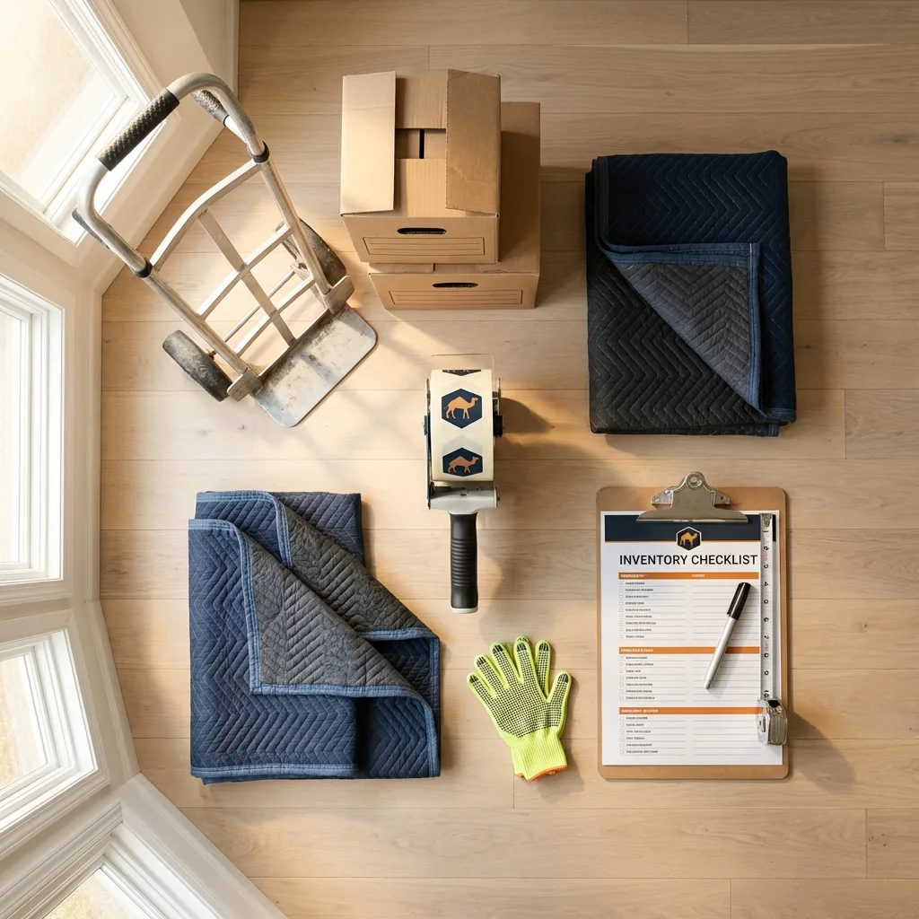 Professional moving supplies and packing materials layout for Hollidaysburg residential relocations
